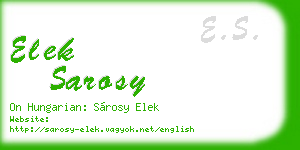 elek sarosy business card